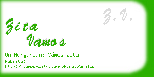 zita vamos business card