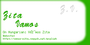 zita vamos business card